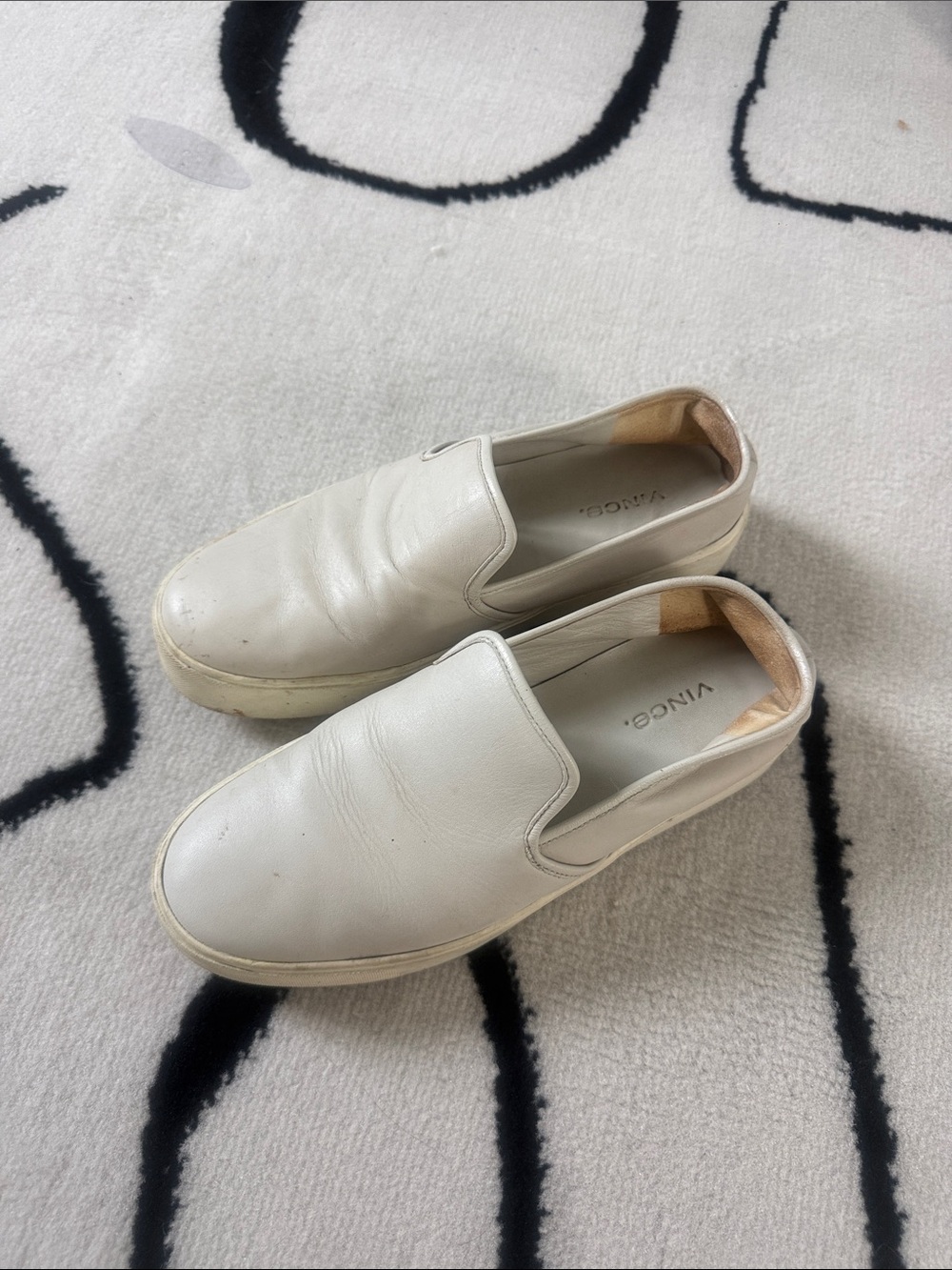 Vince White Leather Slip-On Sneakers 7